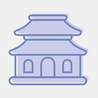 icono pagoda. edificio elementos. íconos en dos tono estilo. bueno para huellas dactilares, web, carteles, logo, sitio plan, mapa, infografía, etc. vector