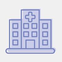 Icon hospital. Building elements. Icons in two tone style. Good for prints, web, posters, logo, site plan, map, infographics, etc. vector