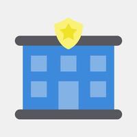 Icon police station. Building elements. Icons in flat style. Good for prints, web, posters, logo, site plan, map, infographics, etc. vector