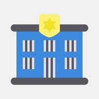 Icon prison. Building elements. Icons in flat style. Good for prints, web, posters, logo, site plan, map, infographics, etc. vector