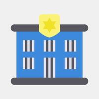 Icon prison. Building elements. Icons in flat style. Good for prints, web, posters, logo, site plan, map, infographics, etc. vector