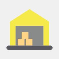 Icon warehouse. Building elements. Icons in flat style. Good for prints, web, posters, logo, site plan, map, infographics, etc. vector