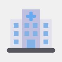 Icon hospital. Building elements. Icons in flat style. Good for prints, web, posters, logo, site plan, map, infographics, etc. vector