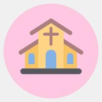 Icon chruch. Building elements. Icons in color mate style. Good for prints, web, posters, logo, site plan, map, infographics, etc. vector