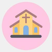 Icon chruch. Building elements. Icons in color mate style. Good for prints, web, posters, logo, site plan, map, infographics, etc. vector