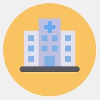 icono hospital. edificio elementos. íconos en color compañero estilo. bueno para huellas dactilares, web, carteles, logo, sitio plan, mapa, infografía, etc. vector