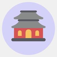 Icon pagoda. Building elements. Icons in color mate style. Good for prints, web, posters, logo, site plan, map, infographics, etc. vector