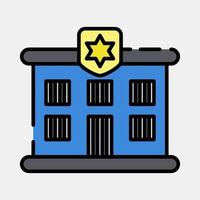 Icon prison. Building elements. Icons in filled line style. Good for prints, web, posters, logo, site plan, map, infographics, etc. vector