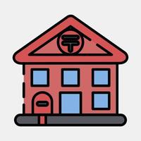 Icon post office. Building elements. Icons in filled line style. Good for prints, web, posters, logo, site plan, map, infographics, etc. vector