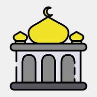 Icon mosque. Building elements. Icons in filled line style. Good for prints, web, posters, logo, site plan, map, infographics, etc. vector