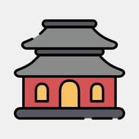 icono pagoda. edificio elementos. íconos en lleno línea estilo. bueno para huellas dactilares, web, carteles, logo, sitio plan, mapa, infografía, etc. vector