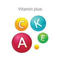 Design collection of vitamins in circular bubble vector