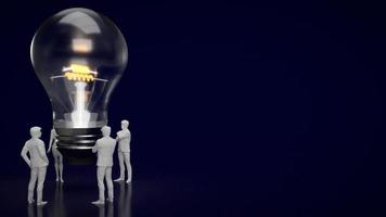 light bulb and business man 3d rendering photo