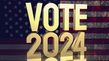 texto votar 2024 en unido etapa de America bandera 3d representación foto