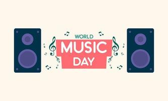 World music day with musical instruments vector