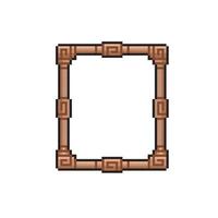 wooden frame in pixel art style vector