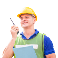 Portrait of worker man in a uniform, foreman in hardhat, job and occupation concepts png