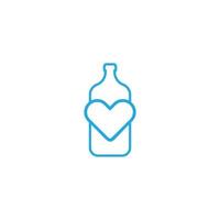 bottle logo drink isolated element menu vector