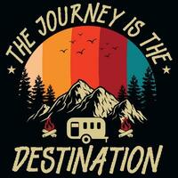 Mountain camping adventures tshirt design vector