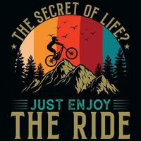 Mountain biking adventures tshirt design vector