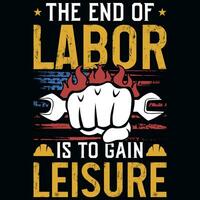 Labor day typography graphics tshirt design vector