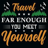 Travel adventures typographic tshirt design vector