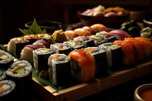 sushi on a plate. photo