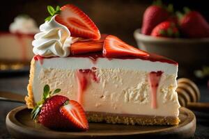 Classic Strawberry Cheesecake. photo