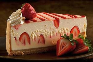 Classic Strawberry Cheesecake. photo