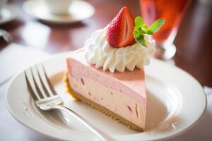 Classic Strawberry Cheesecake. photo