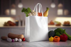Showcase Shopping Bag With Vegetable. photo