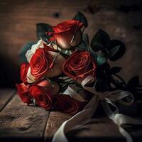 Red Rose Decoration Flower. photo