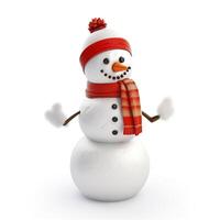 Snowman With A White Background. photo