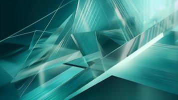 3D Render of Teal Abstract Ethereal Glass Shards Background photo
