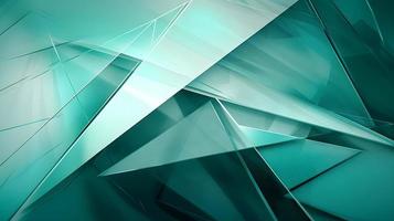 3D Render of Teal Abstract Ethereal Glass Shards Background photo