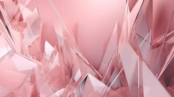 3D Render of Pink Abstract Ethereal Glass Shards Background photo