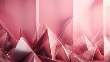 3D Render of Pink Abstract Ethereal Glass Shards Background photo