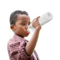 African American kid boy drinking water png