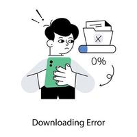 Trendy Downloading Error vector