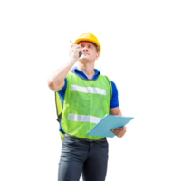 Portrait of worker man in a uniform, foreman in hardhat, job and occupation concepts png