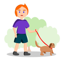 walking with dog png