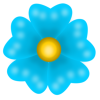 bleu fleur 3d png