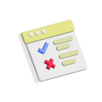 3d naar Doen controleren lijst, checklist 3d icoon PNG