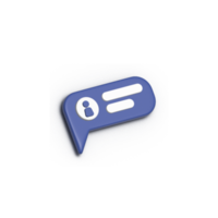 3d bate-papo e do utilizador pop acima ícone emoji ilustração 3d, png