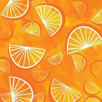 Fresh citrus orange summer themed decorative pattern fruit vector background isolated on square template. Cool wallpaper for social media post, cover title, scarf or textile print, poster, brochure.