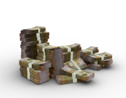 Stack of Jordanian Dinar notes. 3d rendering of bundles of money png