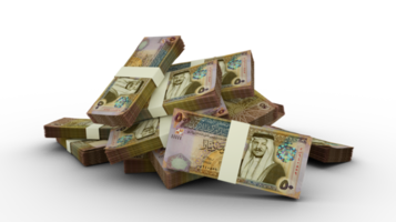 3D rendering of Stacks of Jordanian dinar notes png