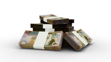 3d Renderização do pilha do jordaniano dinar notas. Pacotes do jordaniano moeda notas png