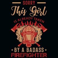 Firefighter graphics tshirt design vector