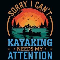 kayak gráficos camiseta diseño vector